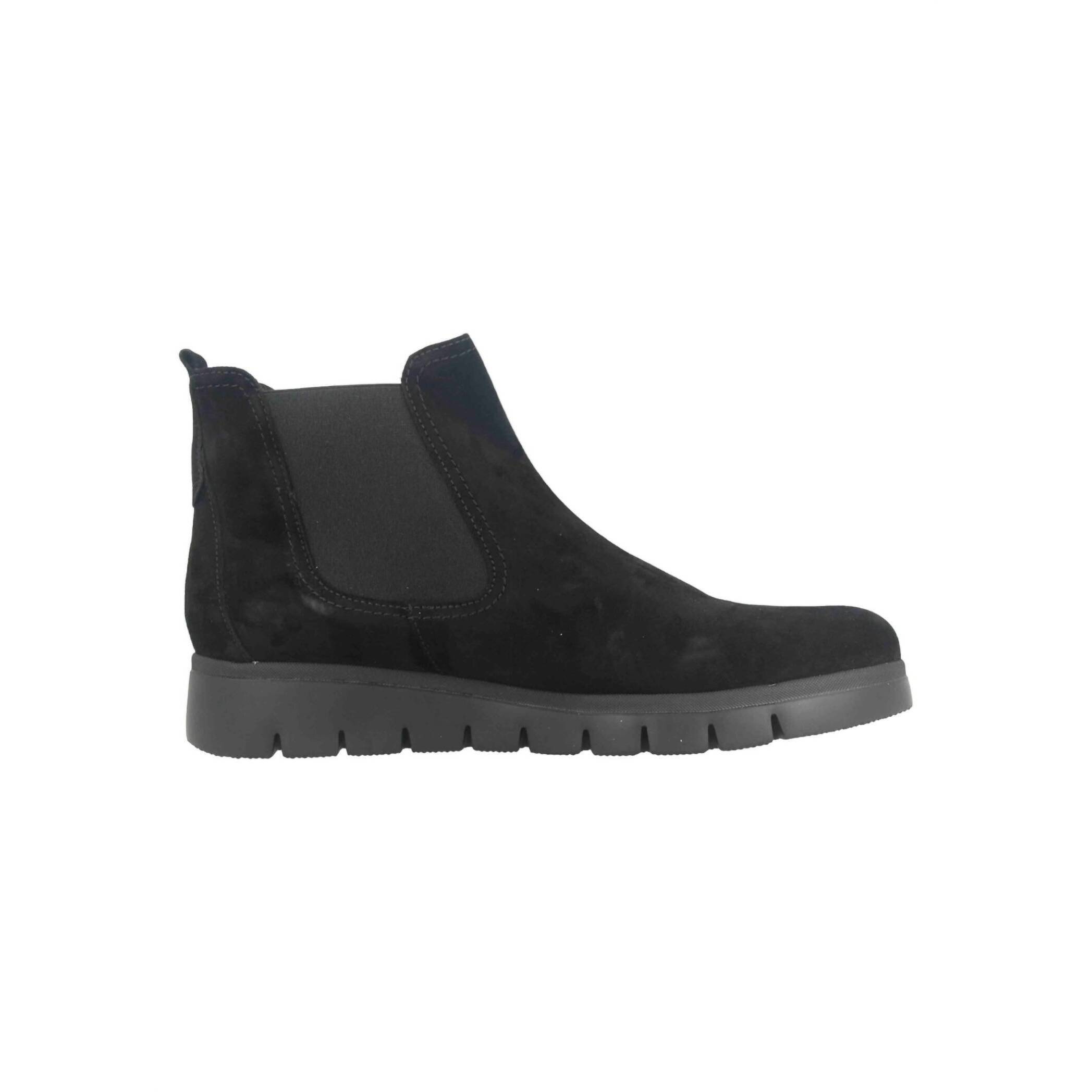 New Gabor Women's Suede Ankle Boot In Black Dreamvelour